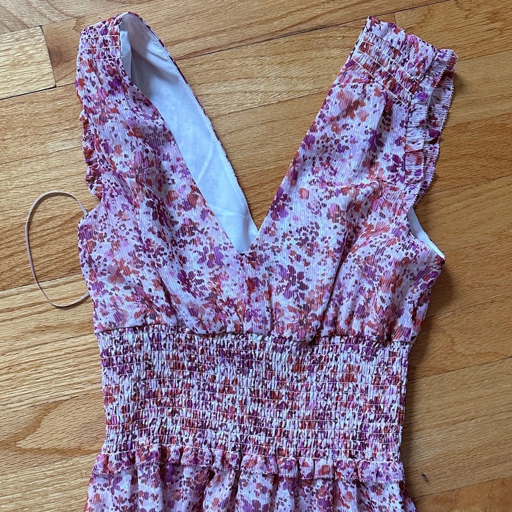 Banana Republic Pink Floral Maxi Dress